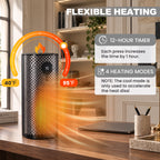 JIOABL Square Desktop Heater | 1500W, 5 Working Modes, 70° Oscillation, Quiet, Tip-Over and Overheat Safety Protection