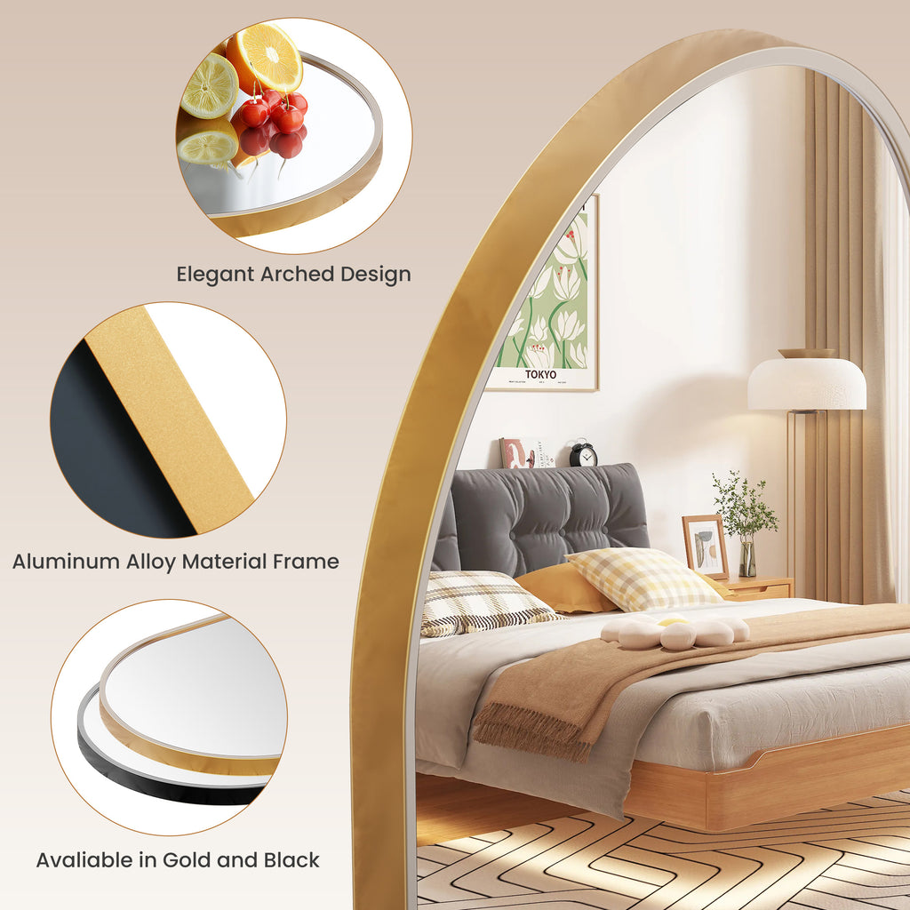 MCQ  Shatterproof Bathroom Mirror with Black Metal Frame - Tempered Glass, 2 Sided, Anti-Rust for Vanity Wall Decor