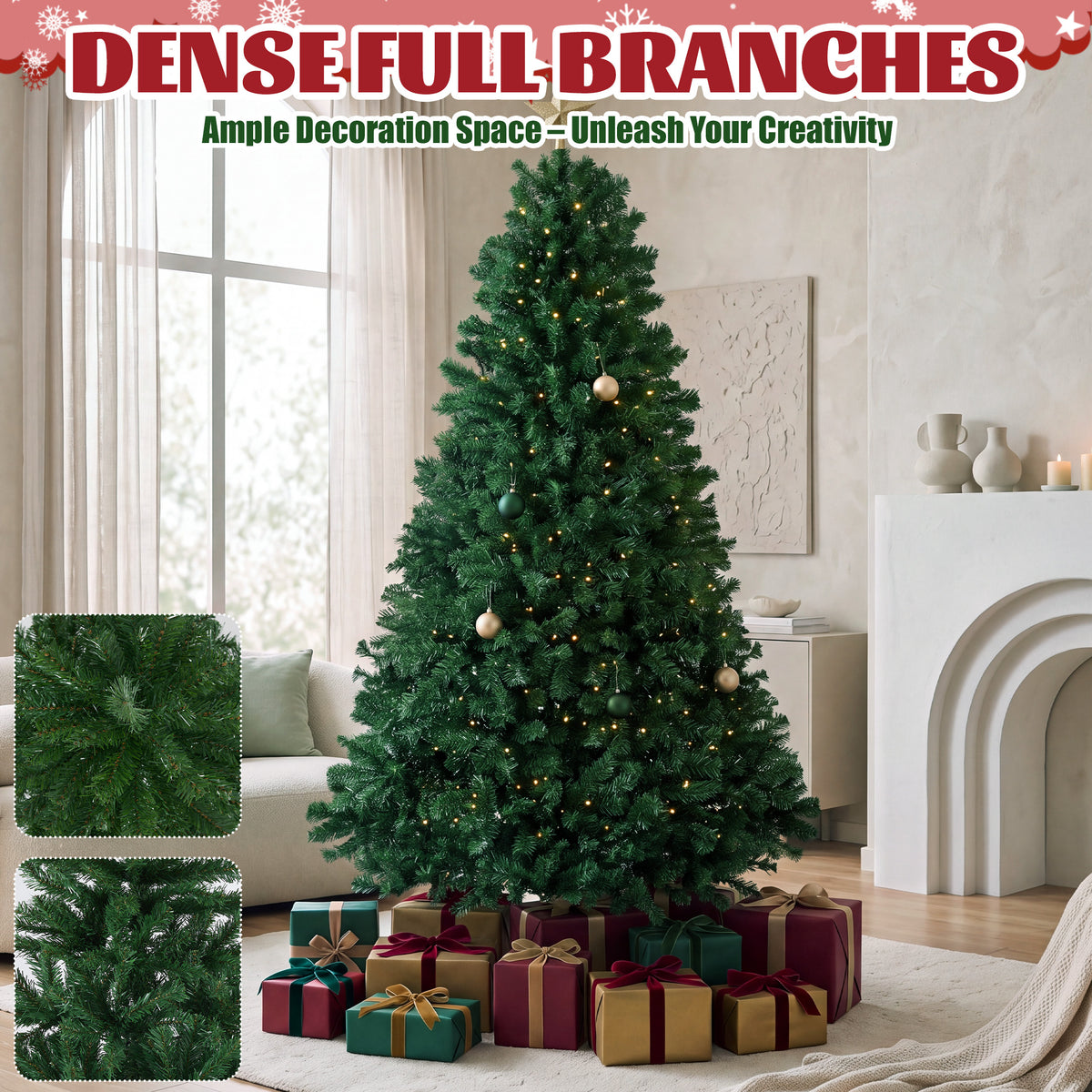 JIOABL Spruce Artificial Christmas Tree for Home, Office, and Party Decor