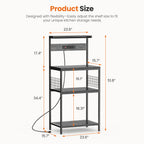 JIOABL Baker's Rack with top plate and Microwave Stand Organizer Storage Shelf for Kitchen - Ideal for Snacks, Coffee Bar, Plant Stand, or Study Room Decor Shelf