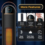 JIOABL Tall Tower Flame Heater with Light | 1500W, 4 Functions, 3s Quick Heat, 2 Heat Settings, Low Noise, Oscillation & Timer