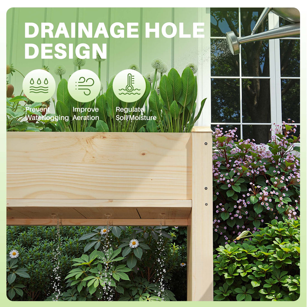 JIOABL Raised Garden Bed with Legs, Elevated Planter Box w/Bed Liner for Herbs Flowers Vegetables