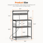 JIOABL Baker's Rack with top plate and Microwave Stand Organizer Storage Shelf for Kitchen - Ideal for Snacks, Coffee Bar, Plant Stand, or Study Room Decor Shelf