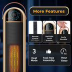 JIOABL Tall Tower Flame Heater with Light | 1500W, 4 Functions, 3s Quick Heat, 2 Heat Settings, Low Noise, Oscillation & Timer