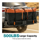 JIOABL Folding Hitch Cargo Carrier Basket for SUVs, Trucks & Vans, 500 lb Capacity with Waterproof Bag, Net, Ratchet Straps, Lock & Stabilizer