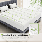 JIOABL Ultra-Soft Bamboo Fiber Mattress Protector, Cooling & Deep Pocket Design, Machine Washable