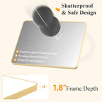 JIOABL Square with Rounded Corners Bathroom Mirror, Aluminum Wall-Mounted Tempered Glass Mirror - Perfect for Bathroom, Bedroom & Living Room