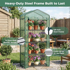 JIOABL Greenhouse with PE Cover, Portable Plant Grow House with Zipper Door & Steel Frame for Indoor Outdoor Garden