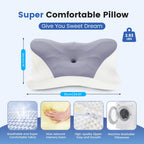 JIOABL Ergonomic Contour Memory Foam Pillows, Cervical Neck Pillow with Cooling Case for Neck Pain Relief