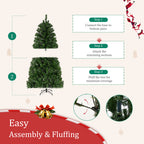JIOABL Pre-Lit Spruce Artificial Christmas Tree for Home, Office, and Party Decor