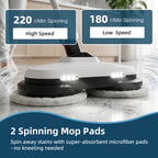 JIOABL Scrubbing Steam Mop with Dual Rotating Pads, LED Headlights and Adjustable Steam Modes for Sealed Hard Floors