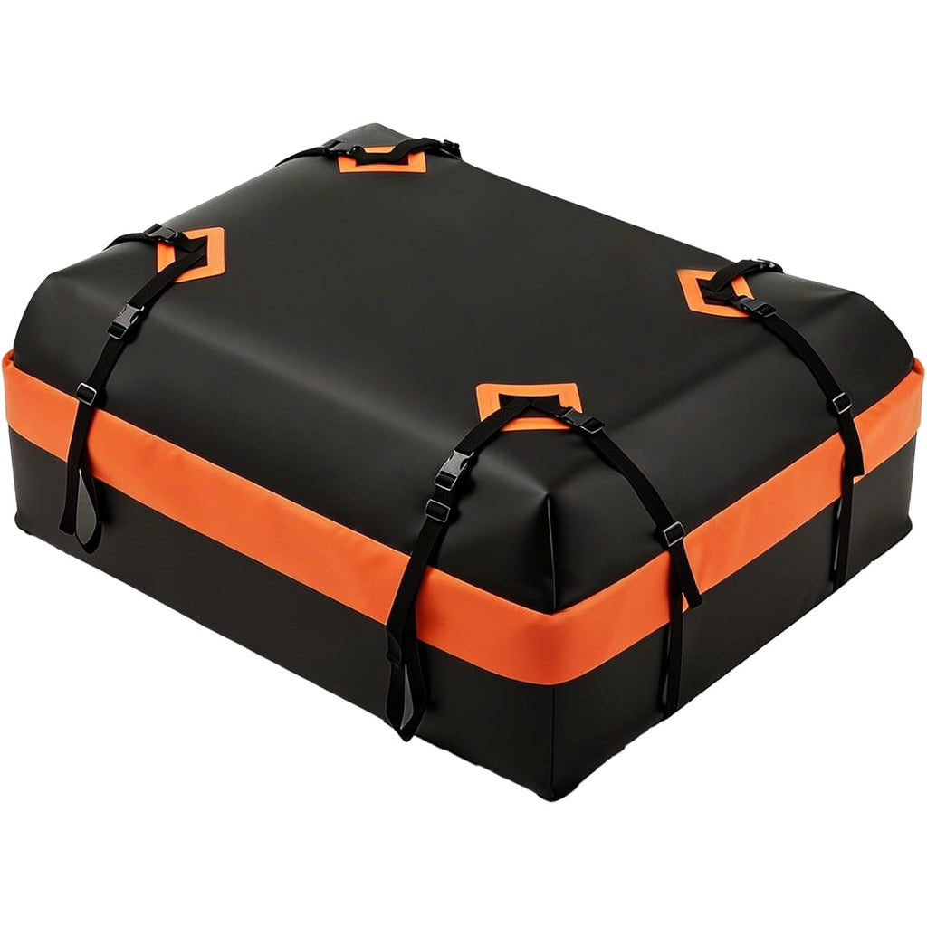 JIOABL Waterproof Car Roof Bag, 15 Cu Ft Rooftop Cargo Carrier with 6 Safety Hooks, Anti-Slip Mat, Lock, and Storage Bag for Cars & SUVs