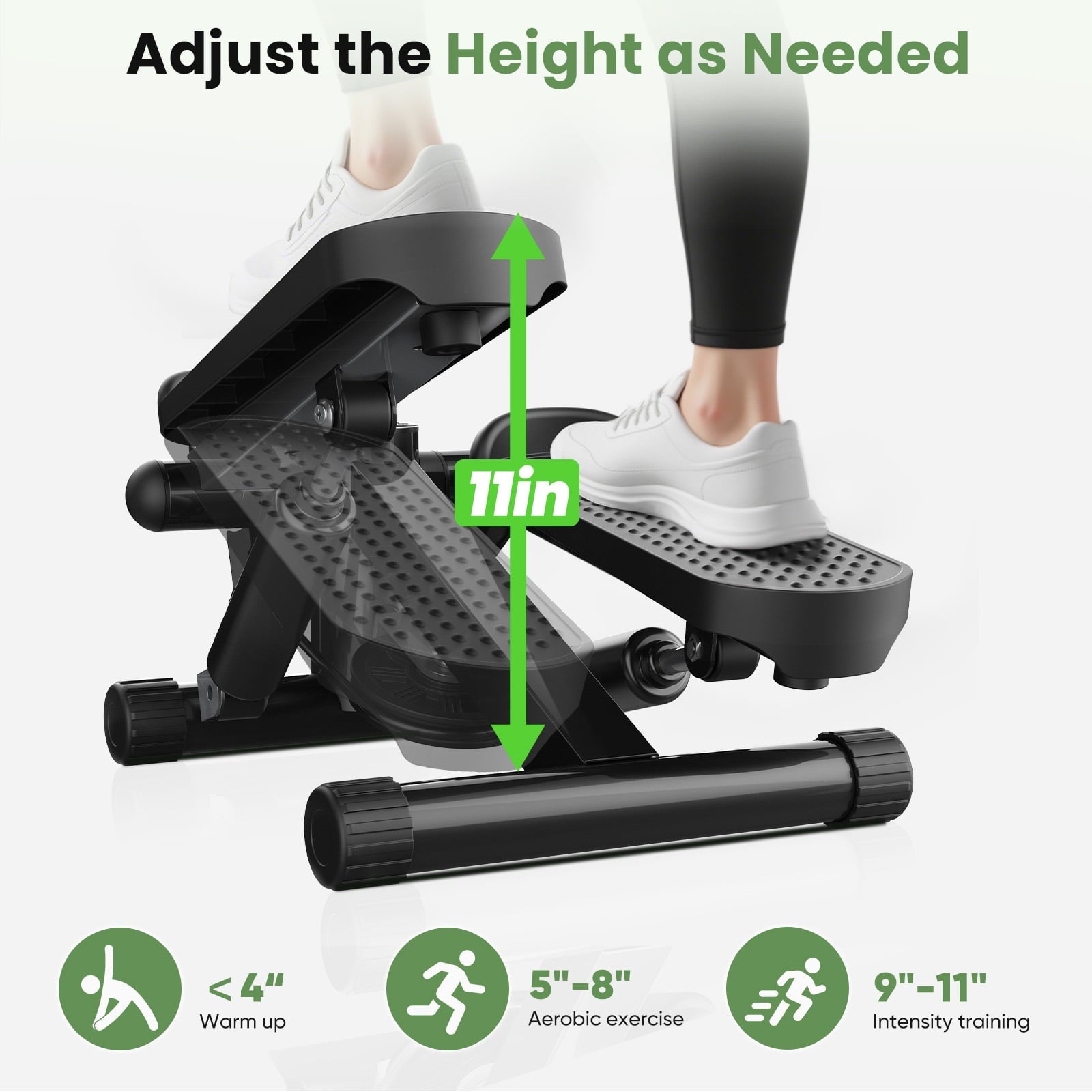 JIOABL Mini Steppers Machine with Resistance Bands for Home Exercise , 300lbs Capacity