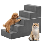 JIOABL 3-Step 13″ Dog Stairs, Right-Angle Design, High-Density Foam, Machine Washable Cover for Beds, Sofas, Cars, Indoor & Outdoor