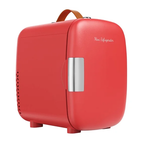JIOABL Mini Refrigerator 4L/7 Can, Compact Small Fridge, Cosmetics Cooler for RV Use, Skincare, Bedroom, Car, Black