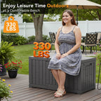 JIOABL 60-Gallon Waterproof Deck Box, UV-Resistant Resin, Lockable with Handles, Ideal for Patio Cushions, Garden Tools & Pool Accessories