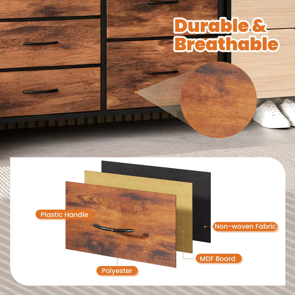 JIOABL 5-Drawer Dresser with Drawer Organizers for Bedroom, Living Room, or Closet