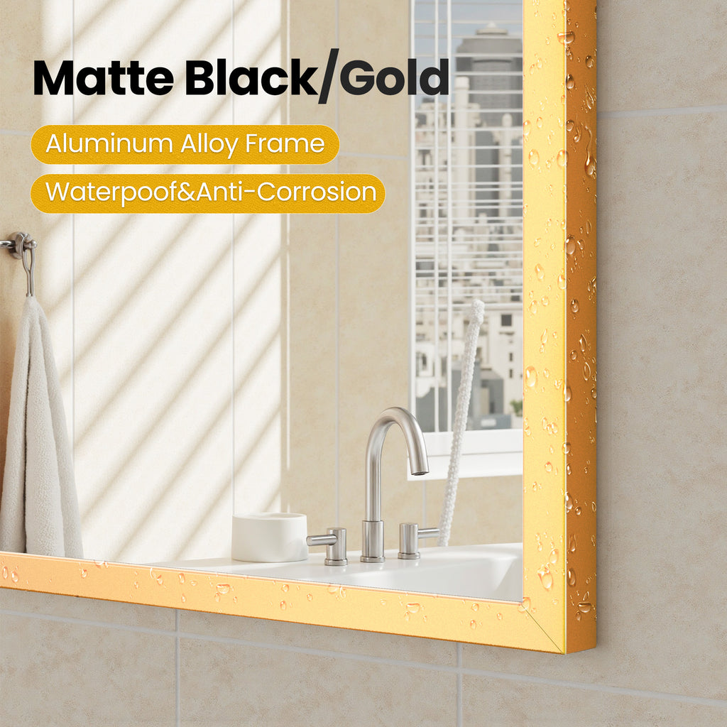 JIOABL Arched Shatterproof Bathroom Mirror, Tempered Glass, 2 Sided Anti-Rust for Vanity Wall Decor,