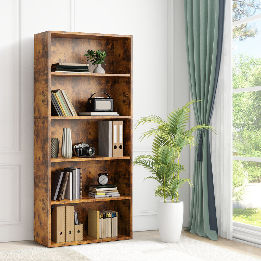 JIOABL Bookcase, 53 Inch Large Storage Tall Standing Bookshelf with Adjustable Shelves for Home Office, Living Room, Bed Room