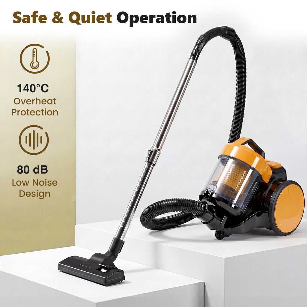 JIOABL Ultra-Convenient Vacuum Cleaner | 16KPA Suction, Auto Retractable Cord, 1.8L Large Dust Cup, Full No-Blind-Spot Cleaning for Floors & Stairs