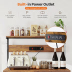 JIOABL Baker's Rack with top plate and Microwave Stand Organizer Storage Shelf for Kitchen - Ideal for Snacks, Coffee Bar, Plant Stand, or Study Room Decor Shelf