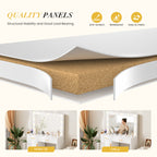 JIOABL Dressing Table with Mirror and Light, Adjustable Brightness Dressing Table with Drawers and Storage Shelves, White