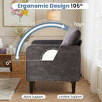 JIOABL Modern Accent Chair with Armrest, Comfortable Lounge Chair for Living Room and Bedroom