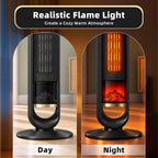 JIOABL Tall Tower Flame Heater with Light | 1500W, 4 Functions, 3s Quick Heat, 2 Heat Settings, Low Noise, Oscillation & Timer