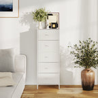 JIOABL 5-Drawer Fabric Dresser with Metal Frame and Wooden Top TV Stand - Perfect for Clothes, Living Room, Hallway, Entryway