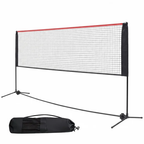 JIOABL Portable Badminton Net Set, 10FT Adjustable Height for Outdoor & Indoor Use, Includes Carry Bag, Easy Setup No Tools Needed, Red-Black