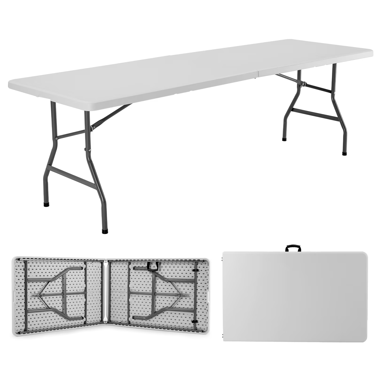 JIOABL 4FT Folding Table with Carrying Handles, Outdoor Indoor Heavy Duty Portable, 300 Lbs Load Capactiy, 23.62"W x 48.03"D x 29.13"H