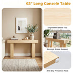 JIOABL 63" Farmhouse Console Table, Narrow Sofa Table Behind Couch, Wooden Entryway Accent Table, for Foyer, Hallway & Living Room