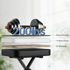 JIOABL Adjustable Piano Bench, X-Frame Music Stool with Padded Seat, Steel Frame, Cushion for Piano Keyboard Stand