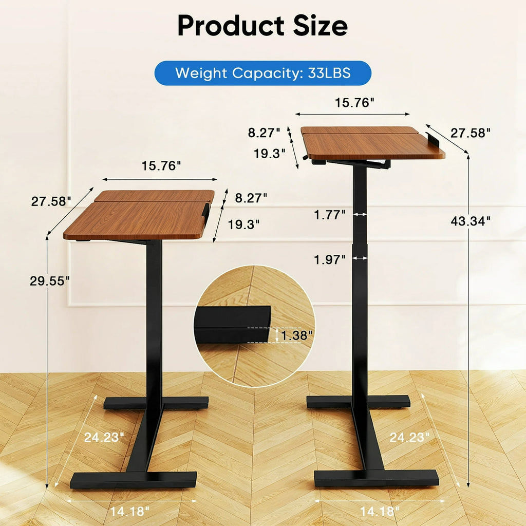 JIOABL Adjustable Overbed Bedside Table with Hidden Wheels for Hospital