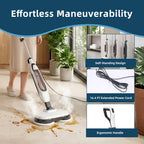 JIOABL Scrubbing Steam Mop with Dual Rotating Pads, LED Headlights and Adjustable Steam Modes for Sealed Hard Floors