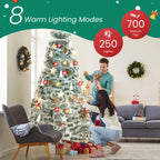 JIOABL Pre-Lit Spruce Artificial Christmas Tree for Home, Office, and Party Decor