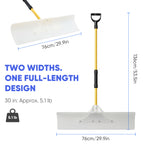 JIOABL 36 inch Snow Pusher, Reversible ABS Blade, Rust-Resistant Steel Handle, Manual Snow Plow with Multi-Point Fastening for Driveways ,Walkways and Yard