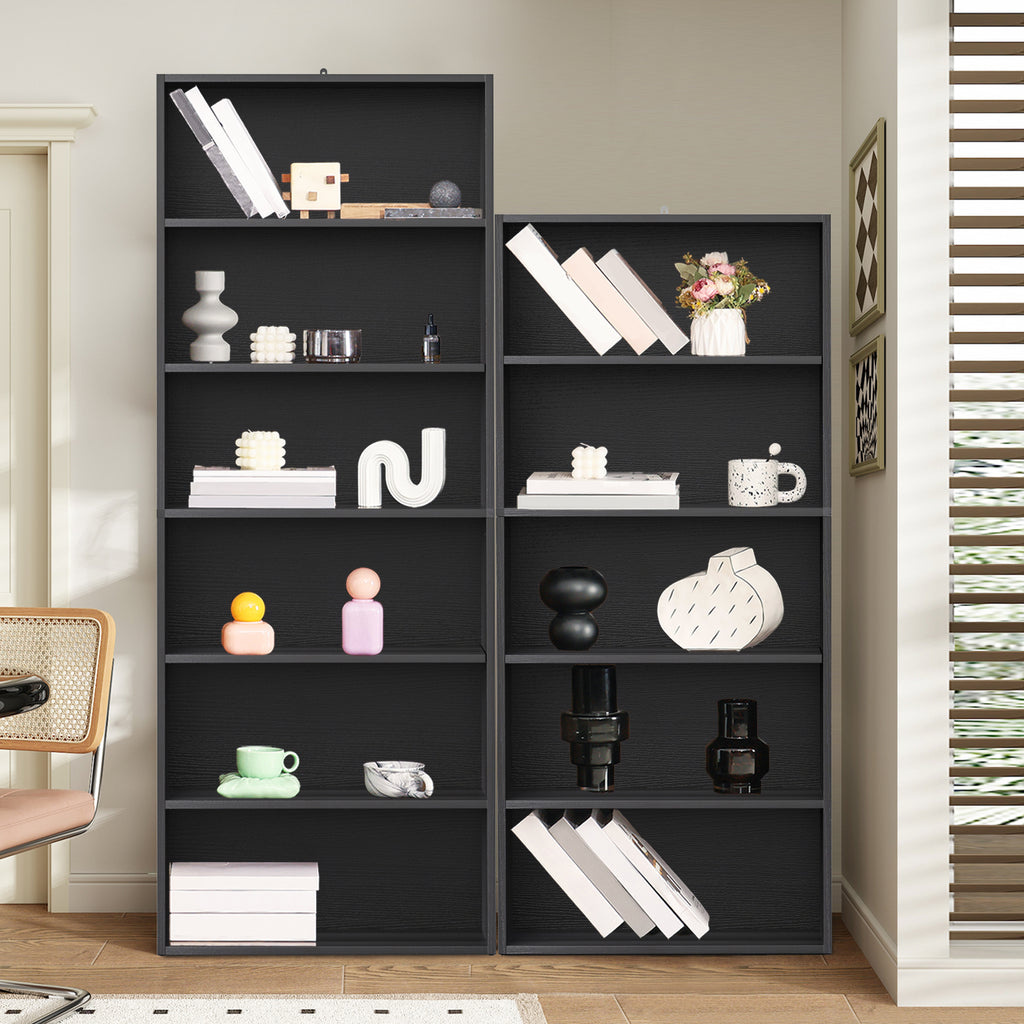 JIOABL Bookcase, 53 Inch Large Storage Tall Standing Bookshelf with Adjustable Shelves for Home Office, Living Room, Bed Room