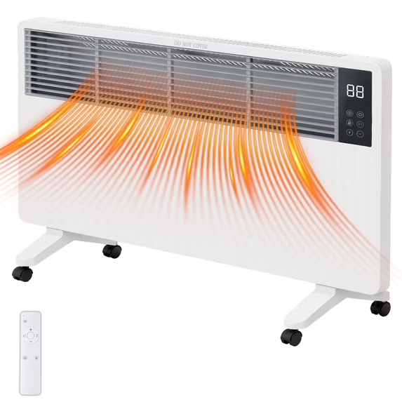 JIOABL Infrared Space Heater for Large Room, WiFi Remote, Inverter, Thermostat, White