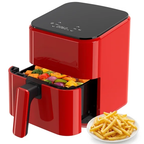 JIOABL 4 Qt Compact Air Fryer, 4-in-1 Air Fry Bake Roast Reheat, Dishwasher-Safe, Black