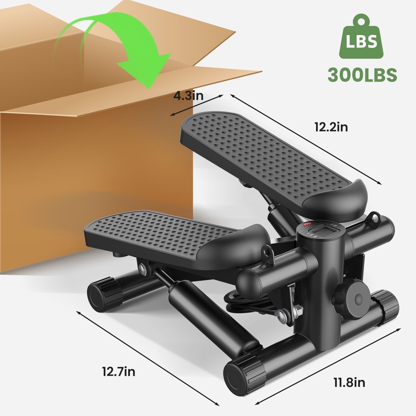 JIOABL Mini Steppers Machine with Resistance Bands for Home Exercise , 300lbs Capacity