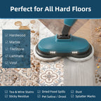 JIOABL Scrubbing Steam Mop with Dual Rotating Pads, LED Headlights and Adjustable Steam Modes for Sealed Hard Floors