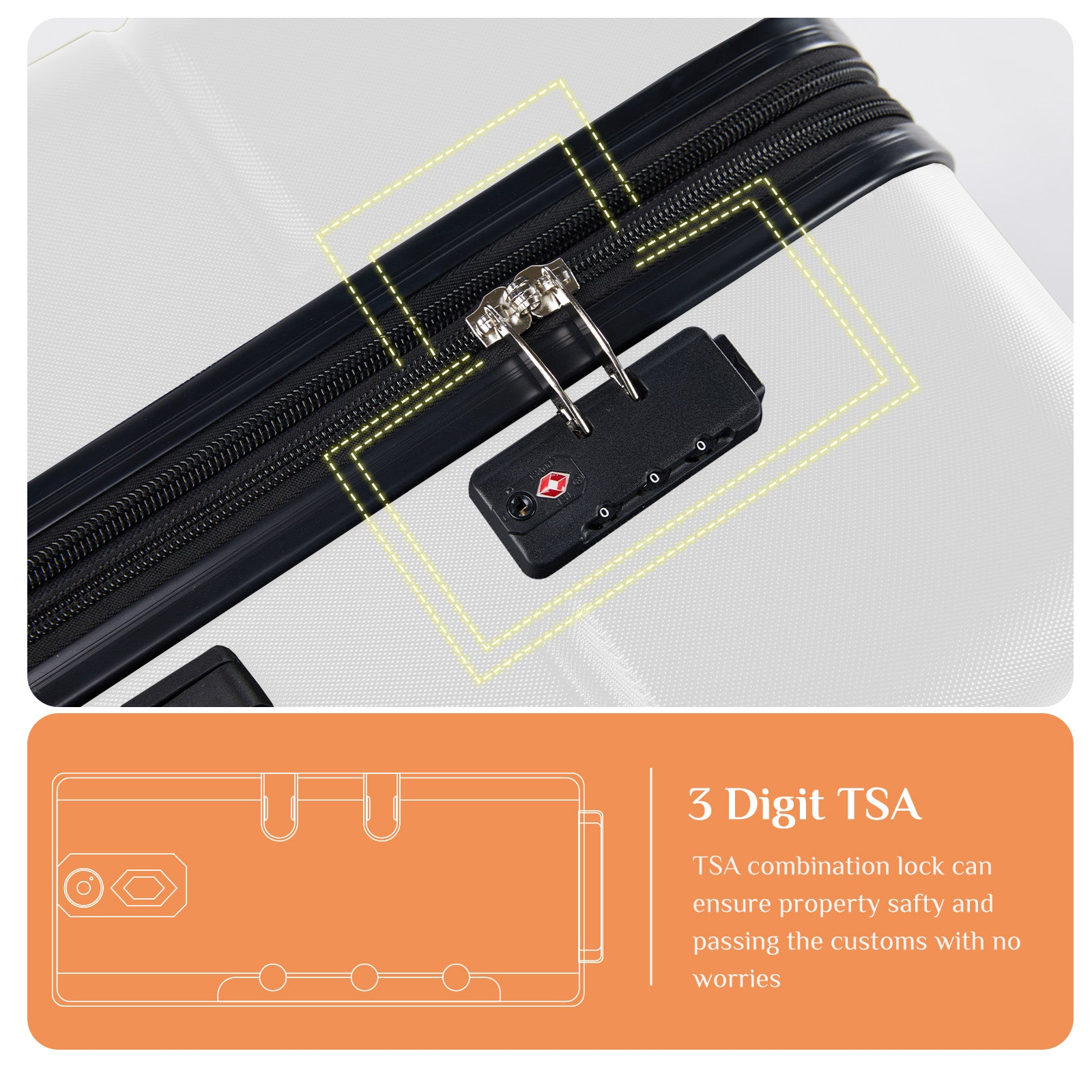 JIOABL Carry on Luggage, Hard Shell ABS Suitcase with Double Spinner Wheels, Lightweight Expandable Rolling Suit Case with TSA Lock