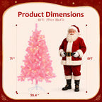 JIOABL Pre-Lit Artificial Christmas Tree, Pre Strung LED Lights, Indoor Xmas Holiday Decor with Metal Stand