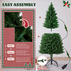 JIOABL Pre-Lit Fraser Fir Pencil Artificial Christmas Tree, Premium Multicolor LED Lights