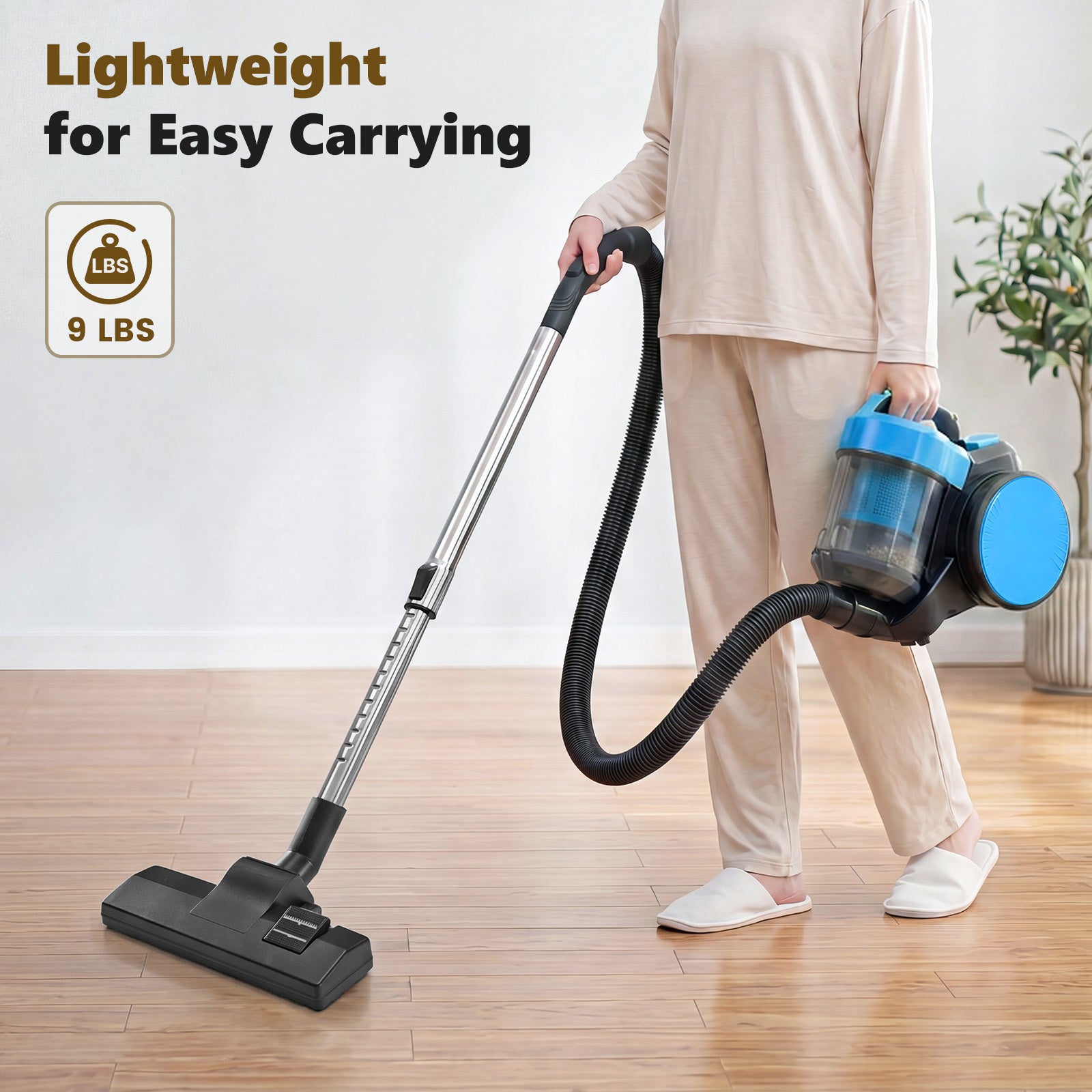 JIOABL Ultra-Convenient Vacuum Cleaner | 16KPA Suction, Auto Retractable Cord, 1.8L Large Dust Cup, Full No-Blind-Spot Cleaning for Floors & Stairs