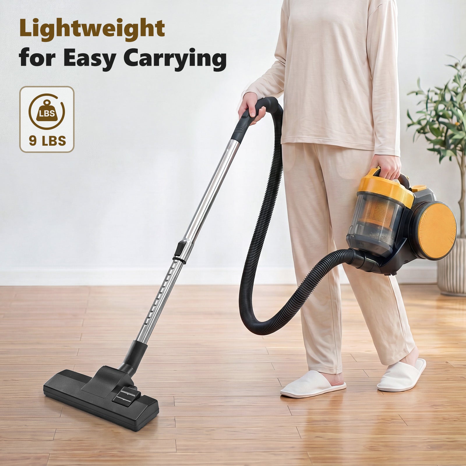JIOABL Ultra-Convenient Vacuum Cleaner | 16KPA Suction, Auto Retractable Cord, 1.8L Large Dust Cup, Full No-Blind-Spot Cleaning for Floors & Stairs