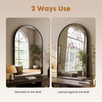 MCQ  Shatterproof Bathroom Mirror with Black Metal Frame - Tempered Glass, 2 Sided, Anti-Rust for Vanity Wall Decor