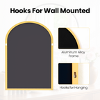 JIOABL Arched Shatterproof Bathroom Mirror, Tempered Glass, 2 Sided Anti-Rust for Vanity Wall Decor,