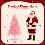 JIOABL Pre-Lit Artificial Christmas Tree, Pre Strung LED Lights, Indoor Xmas Holiday Decor with Metal Stand